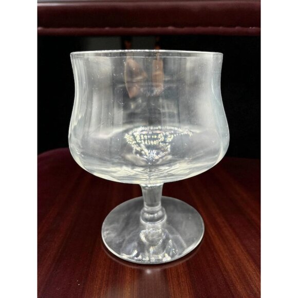 Set of 5 Vintage Optic Patterned Wide Mouthed Bourbon / Brandy Glasses Stemware - Picture 2 of 8